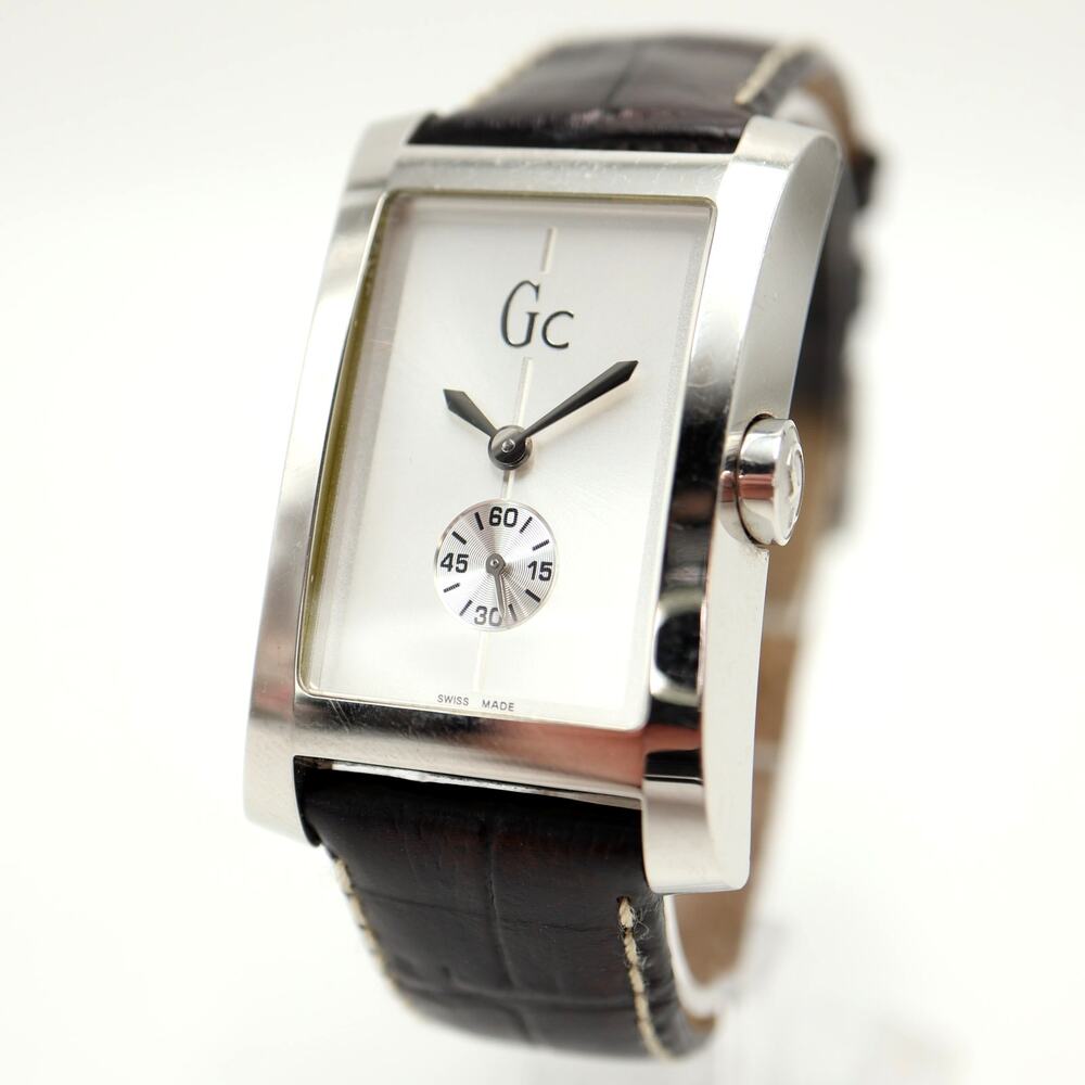 Guess GC Collection Swiss Made Small Seconds 29mm Tank Watch w New Battery